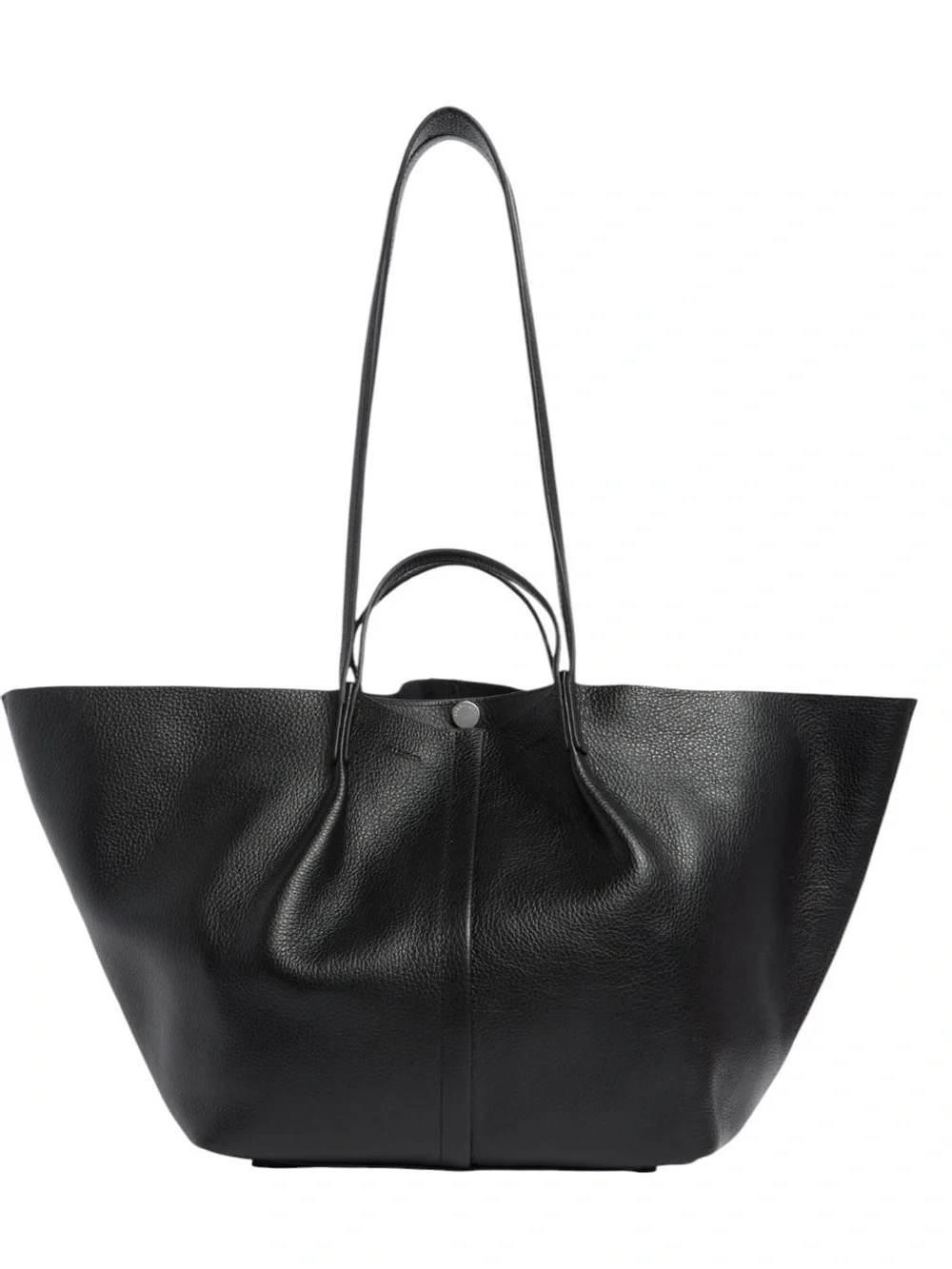 AllSaints Odette Black Pebbled Leather Tote Bag Large Shopper NWT Dust Bag Inclu - Picture 1 of 6